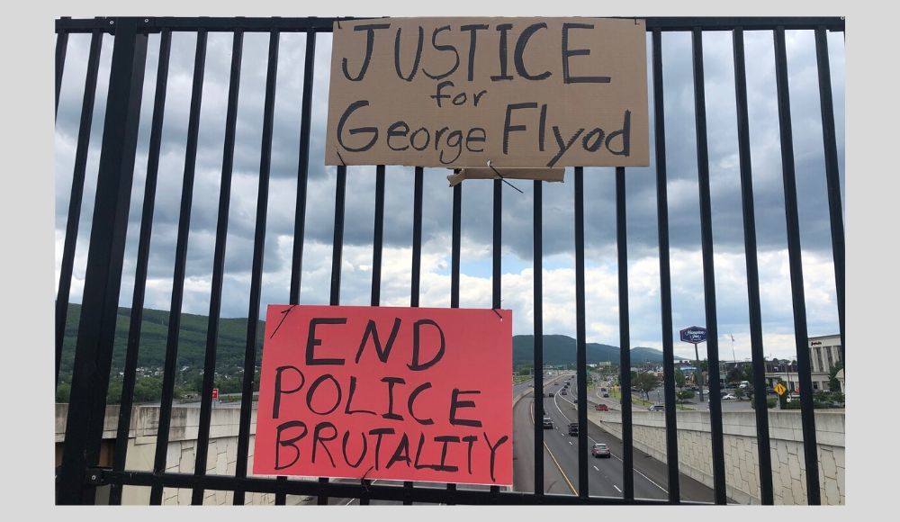 Justice for George Floyd sign _ 2020